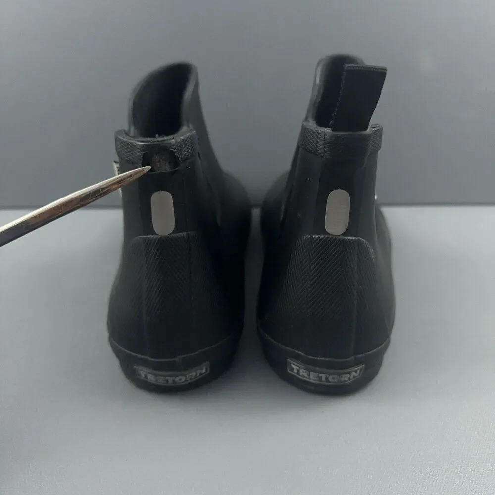 Tretorn Bo Mens Chelsea Rain Boots Black Rubber Waterproof Ankle EU 44 US 11